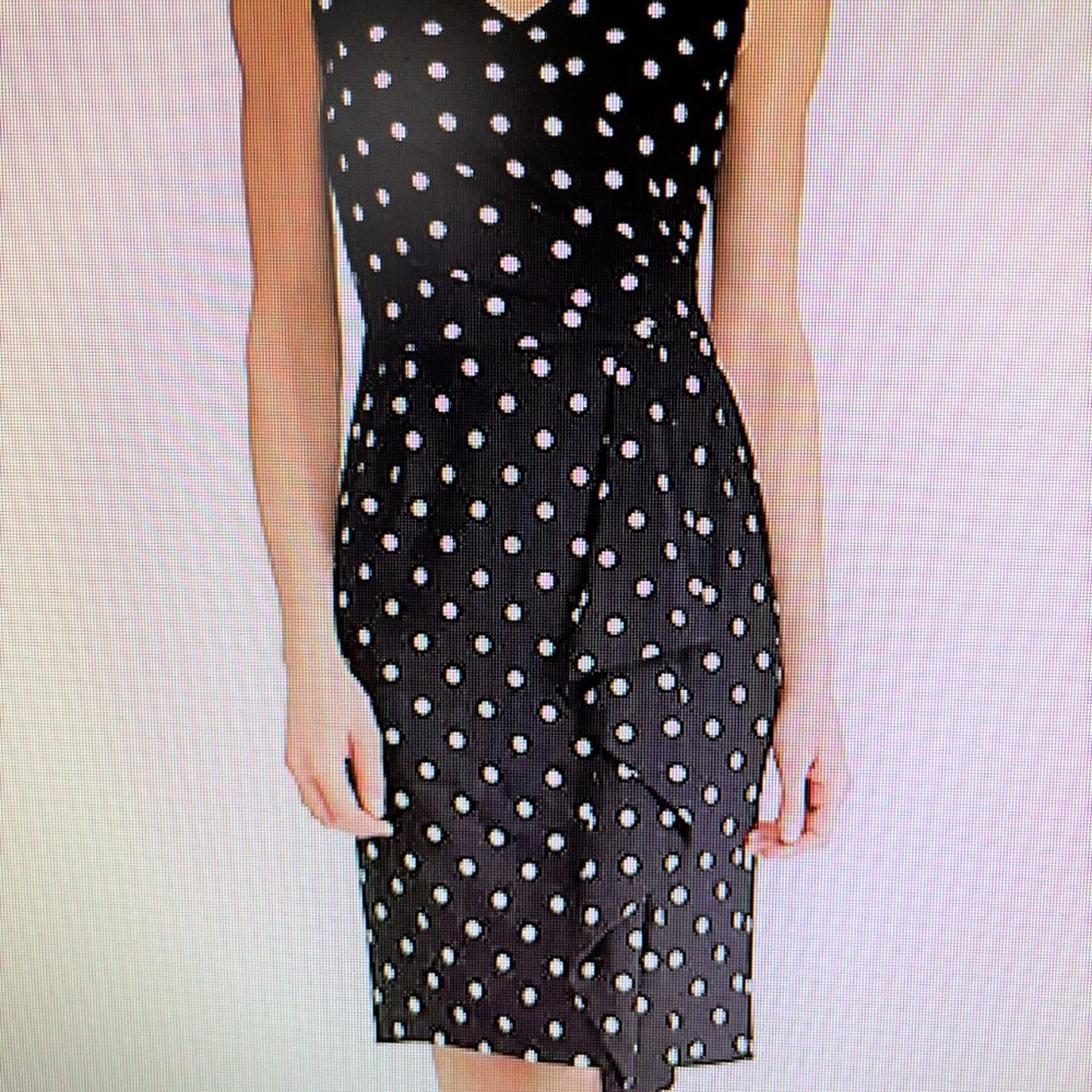 Black & White Polka Dot Lauren Ralph Lauren Jersey Dress